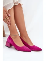 Semišové Hladké Lodičky S Špičatými Špičkami Vinceza 66736 Fuchsie