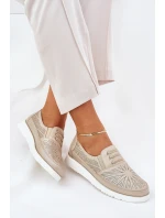 Dámské Polobotky Nazouvací S Děrováním Zlaté Azethia