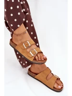 Dámské sandály na korkové platformě s přezkami Camel Livara