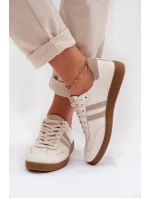 Zazoo N1068 Kožené Nízké Dámské Tenisky Béžové