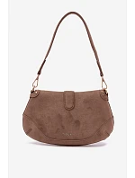 Eko semišová kabelka s cvočky tmavě béžová Clarielle