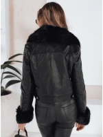 Dámská kožená bunda ramones s kožešinou černá FashionStreet TY5207 Dámská kožená bunda ramones s kožešinou černá FashionStreet TY5207