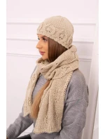 Dámská souprava se šátkem Adrianna K417 tmavě béžová Dámská souprava se šátkem Adrianna K417 tmavě béžová