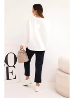 Dámský set máslový s kontrastní kapsou modrý