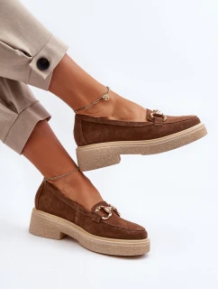 Zazoo 3429 Zamszové Dámské Mokasíny S Ozdobou Hnědé