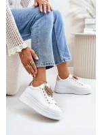 Dámské Tenisky Na Platformě S Motýlem Bílá-Zlatá Naritevia Dámské Tenisky Na Platformě S Motýlem Bílá-Zlatá Naritevia