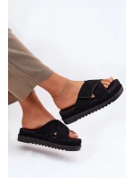 Dámské sandály na platformě s proplétanými pásky černé Rinasara