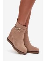 Dámské boty na platformě s ozdobným detailem béžové Marivana