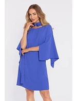 M908 Šaty s ozdobnými širokými rukávy - modré