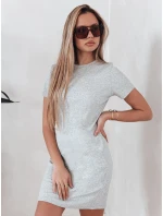 Dámské pruhované mini šaty RIBBINA světle šedé FashionStreet EY2577