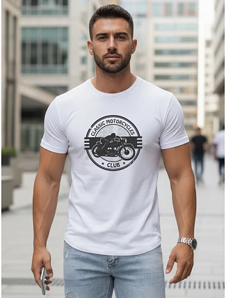 Pánské tričko s potiskem motýlů bílé FashionStreet NX5088R