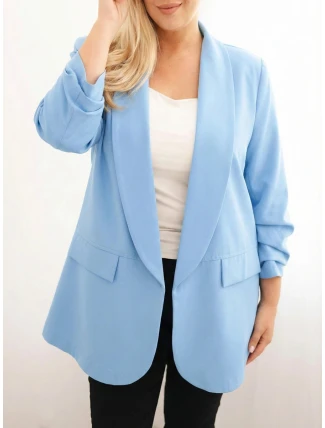 Dámská elegantní plus size sako modrá