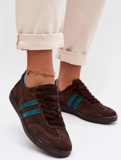 Zazoo N1068 Semišové Nízké Dámské Tenisky Čokoládové