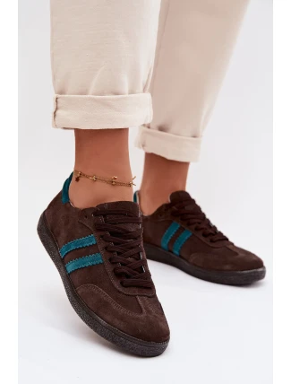 Zazoo N1068 Semišové Nízké Dámské Tenisky Čokoládové
