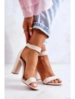 Semišové sandály na podpadku béžove Jacqueline - FPrice