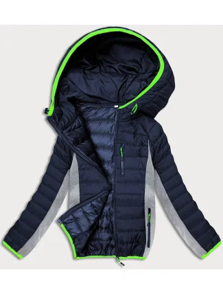 Tmavě modro-šedá prošívaná dámská sportovní bunda (8M915-215) Tmavě modro-šedá prošívaná dámská sportovní bunda (8M915-215)