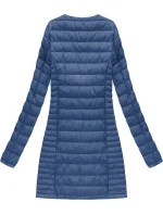 Dlouhá světle modrá prošívaná bunda (21810)