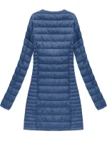 Dlouhá světle modrá prošívaná bunda (21810)