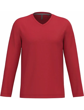 Kariban K 358 Pánské tričko do V s dl. rukávem 20.K358 red Kariban K 358 Pánské tričko do V s dl. rukávem 20.K358 red
