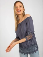 Dámská halenka LK BZ 506188.32X grafit - FPrice Dámská halenka LK BZ 506188.32X grafit - FPrice