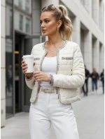 Dámská prošívaná přechodná bunda ecru FashionStreet TY5531