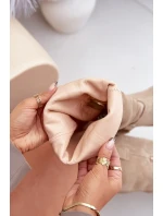 Semišové Čižmy Na Nízkém Podpatku S Návleky Před Kolena Světle Béžové Zazoo 3444/O