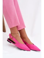 Baleríny s Zlatým Přezkou Eco Semišové Růžové Palerra