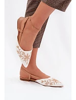 Dámské sandály s výšivkou na ploché Camel Grelia