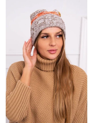 Pola fleecová čepice K267 mocca+mustard Pola fleecová čepice K267 mocca+mustard