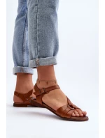 Zazoo 40182 Dámské kožené sandály hnědé
