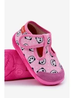 Pantofle Milami Dětské Elastické Na Suchý Zipper S Pandami Růžové Ambette