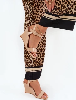 Lakované Dámské Sandály Na Klínu Nude Vliraya