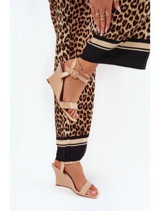 Lakované Dámské Sandály Na Klínu Nude Vliraya