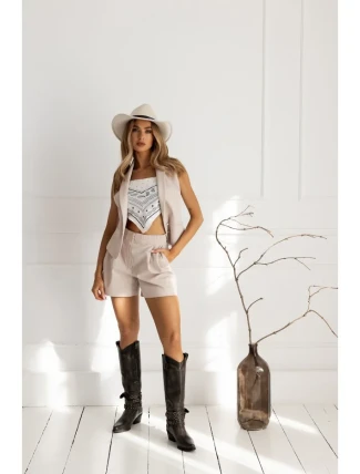 M860 Džínové šortky - béžové