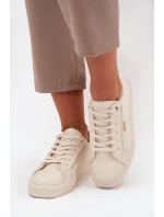 Dámské tenisky z ECO kůže Big Star – béžové/zlaté