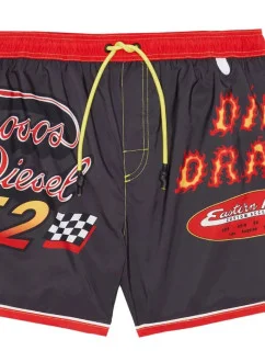 Pánské koupací kraťasy - A03880-0QEAL-900 - černá/červená - Diesel