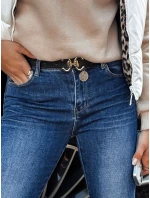 Dámské džínové kalhoty JEANLIFE s páskem v modré barvě FashionStreet UY2195