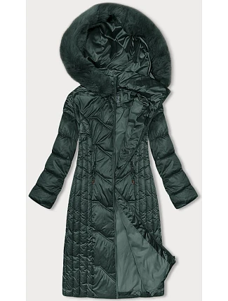 Dlouhá zimní bunda slim-fit tmavě zelená S'west (B8201-10) Dlouhá zimní bunda slim-fit tmavě zelená S'west (B8201-10)