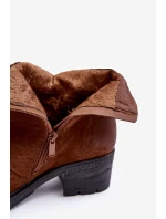 Ocieplané Botky Na Podpatku Camel Effie