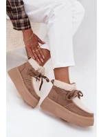 Dámské sněhule na platformě s kožešinkou Béžové Florivelle