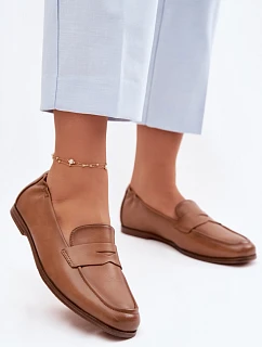 Mokasíny z přírodní kůže Vinceza 18121 Camel