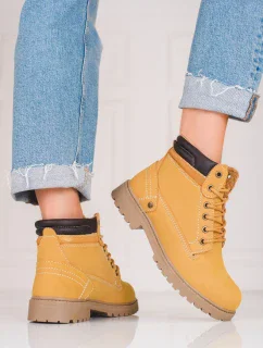 Luxusní dámské hnědé kotníčkové boty na plochém podpatku