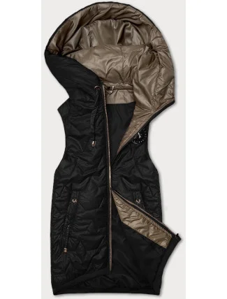 Černá dámská vesta se stahovacím lemem na spodním okraji S'West (B8341-1) Černá dámská vesta se stahovacím lemem na spodním okraji S'West (B8341-1)