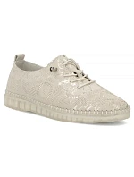 Filippo béžové kožené polobotky s gumovou podrážkou DP7810