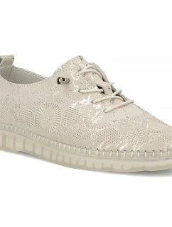 Filippo béžové kožené polobotky s gumovou podrážkou DP7810