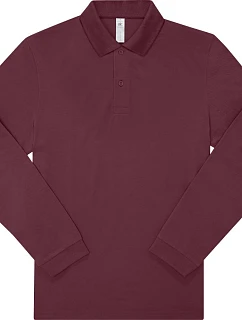 B&C My Polo 180 LSL Piqué polo s dlouhým rukávem 01.U425 burgundy