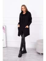 Oversize tunika s obálkou vpředu černá