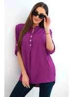 Blůzka s delšími zády tmavě fialová
