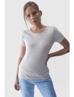 Dámské Hladké Tričko S Logem Šedé 4F