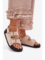 Dámské sandály s přezkami světle béžové Seladith